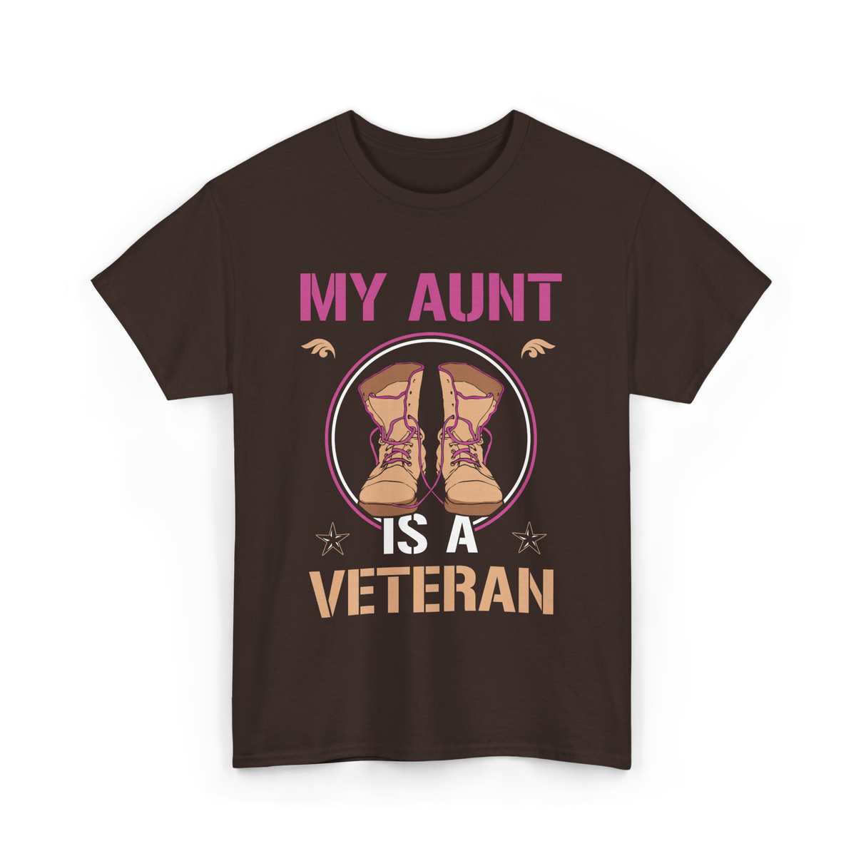 My Aunt Is A Veteran Veterans T-Shirt - Dark Chocolate