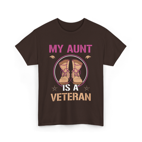 My Aunt Is A Veteran Veterans T-Shirt - Dark Chocolate