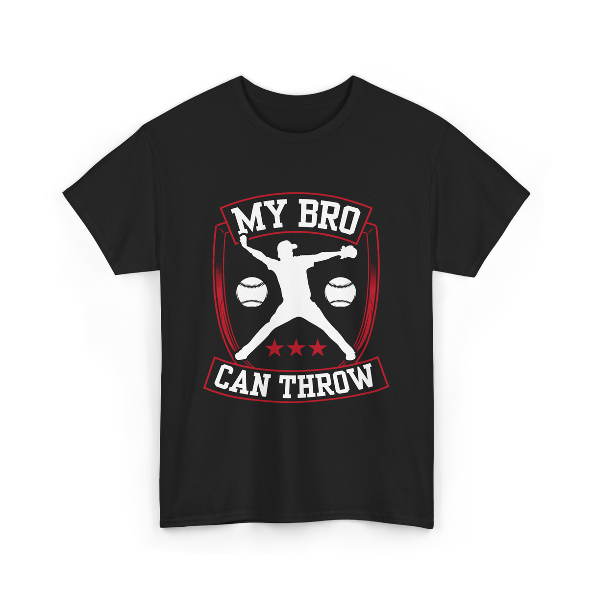 My Bro Can Throw Baseball T-Shirt - Black