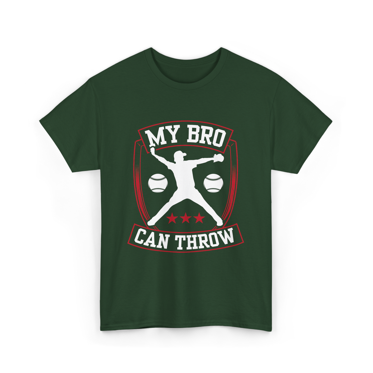 My Bro Can Throw Baseball T-Shirt - Forest Green