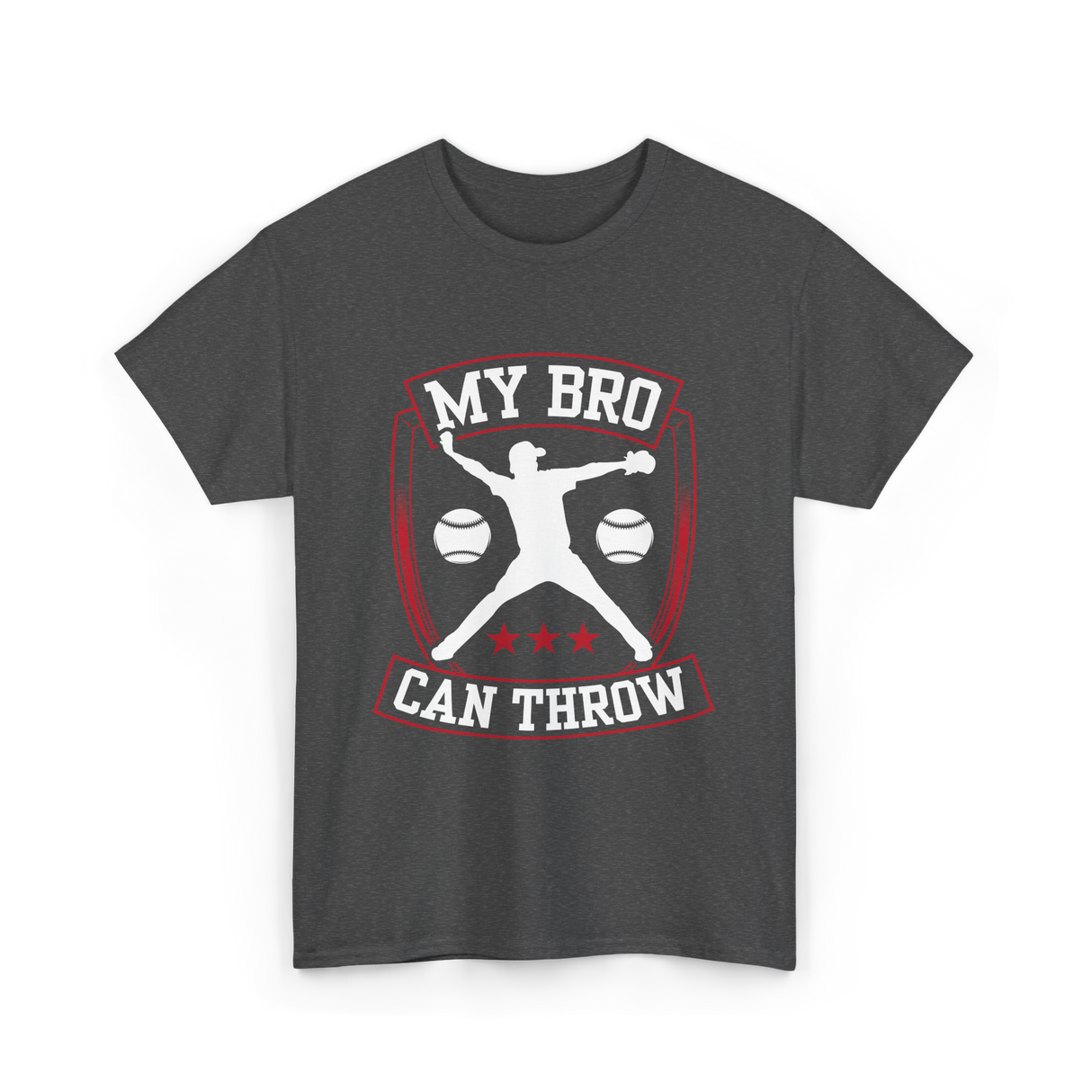 My Bro Can Throw Baseball T-Shirt - Dark Heather