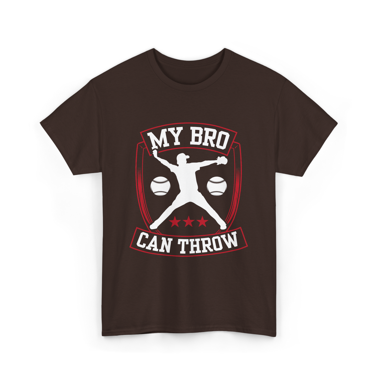 My Bro Can Throw Baseball T-Shirt - Dark Chocolate