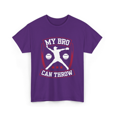 My Bro Can Throw Baseball T-Shirt - Purple