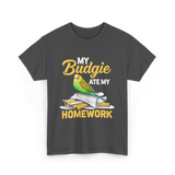 My Budgie Ate Homework Budgerigar T-Shirt - Dark Heather