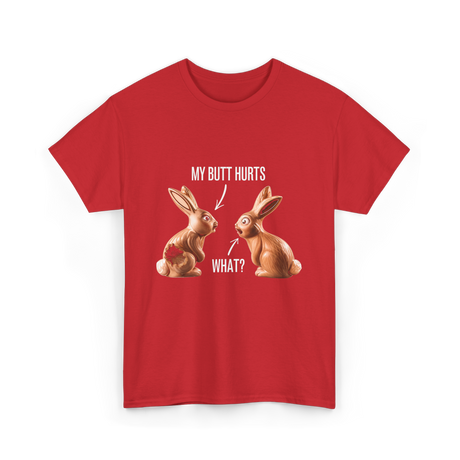 My Butt Hurts Bunny Rabbit T-Shirt - Red