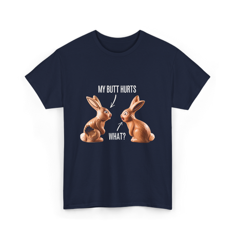 My Butt Hurts Bunny Rabbit T-Shirt - Navy