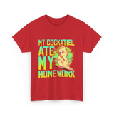 My Cockatiel Ate My Homework Bird T-Shirt - Red