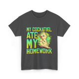 My Cockatiel Ate My Homework Bird T-Shirt - Dark Heather