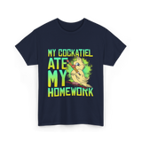 My Cockatiel Ate My Homework Bird T-Shirt - Navy