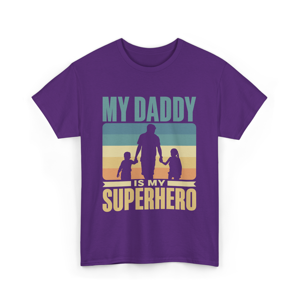 My Daddy Is My Superhero Dad T-Shirt - Purple