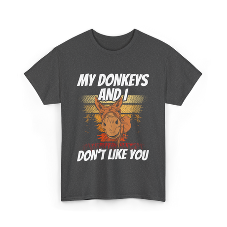 My Donkeys And I Donkey Lover T-Shirt - Dark Heather