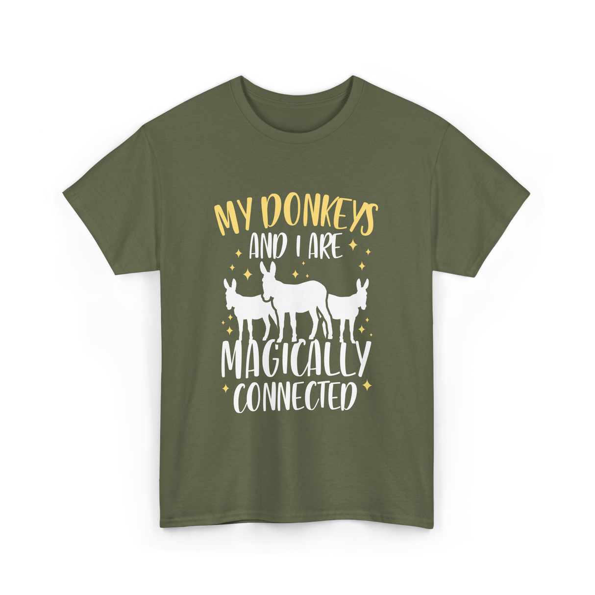 My Donkeys Are Connected Donkey T-Shirt - Military Green