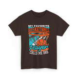 My Favorite Basketball Player Dad Coach T-Shirt - Dark Chocolate