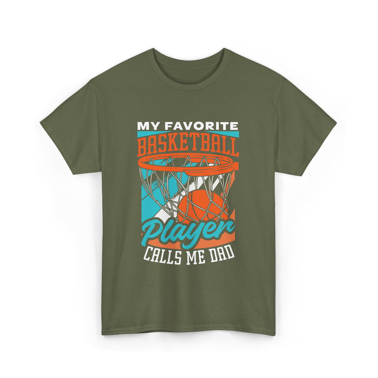 My Favorite Basketball Player Dad Coach T-Shirt - Military Green