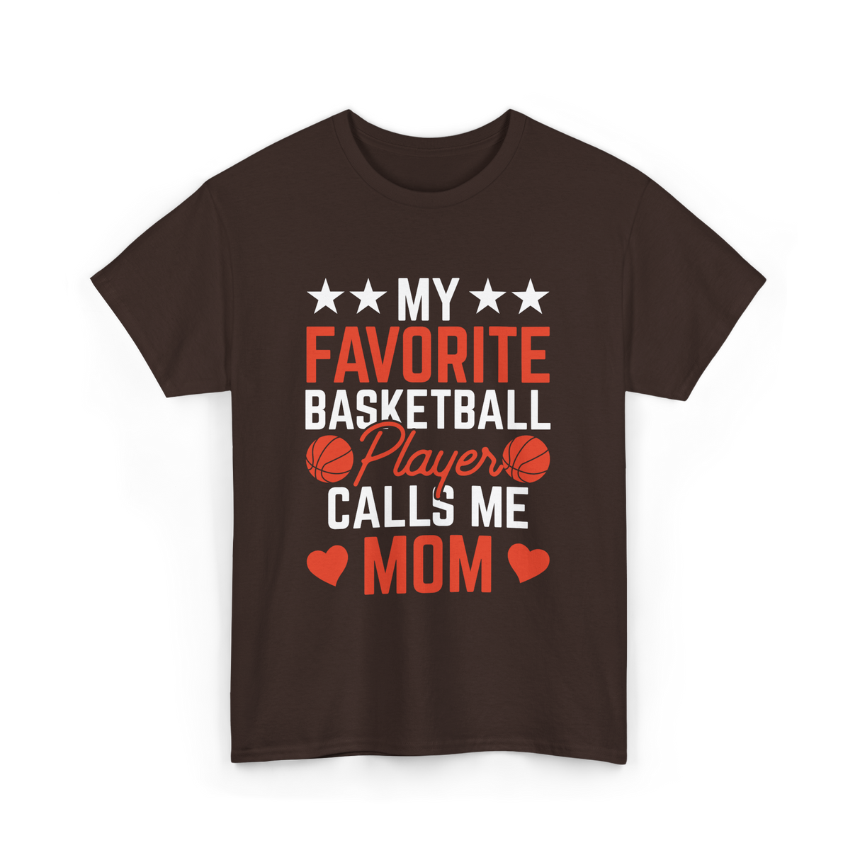 My Favorite Basketball Player Mom T-Shirt - Dark Chocolate