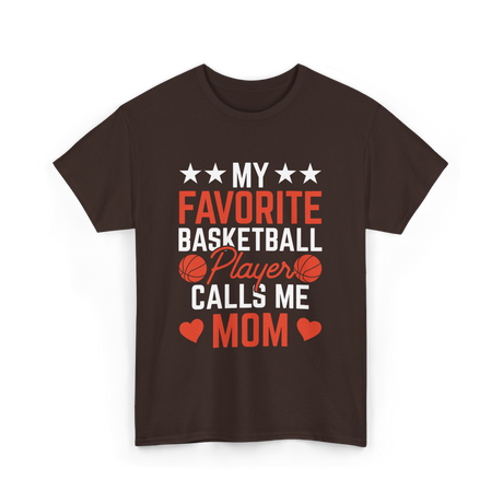 My Favorite Basketball Player Mom T-Shirt - Dark Chocolate