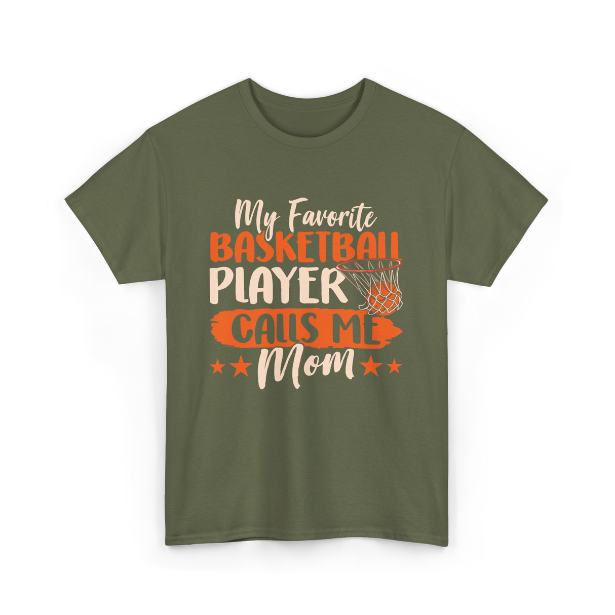 My Favorite Basketball Player Mom T-Shirt - Military Green