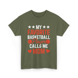 My Favorite Basketball Player Mom T-Shirt - Military Green