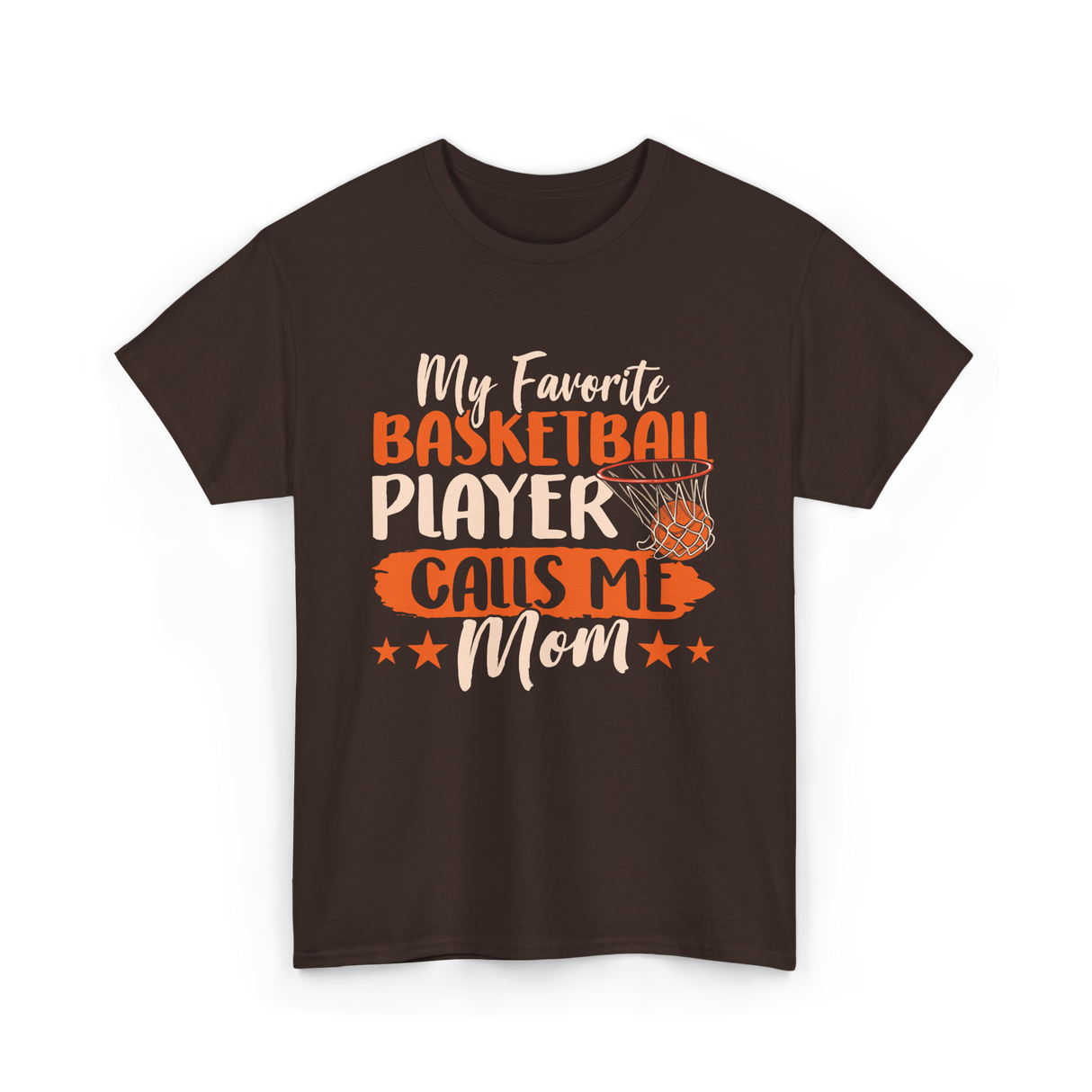 My Favorite Basketball Player Mom T-Shirt - Dark Chocolate