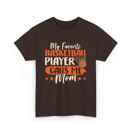 My Favorite Basketball Player Mom T-Shirt - Dark Chocolate