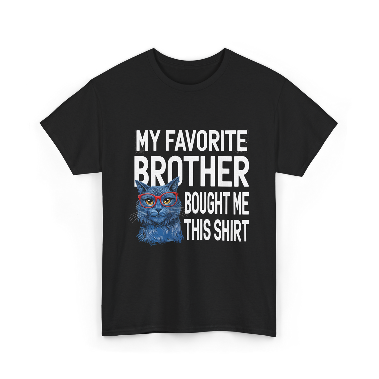 My Favorite Brother Cat T-Shirt - Black