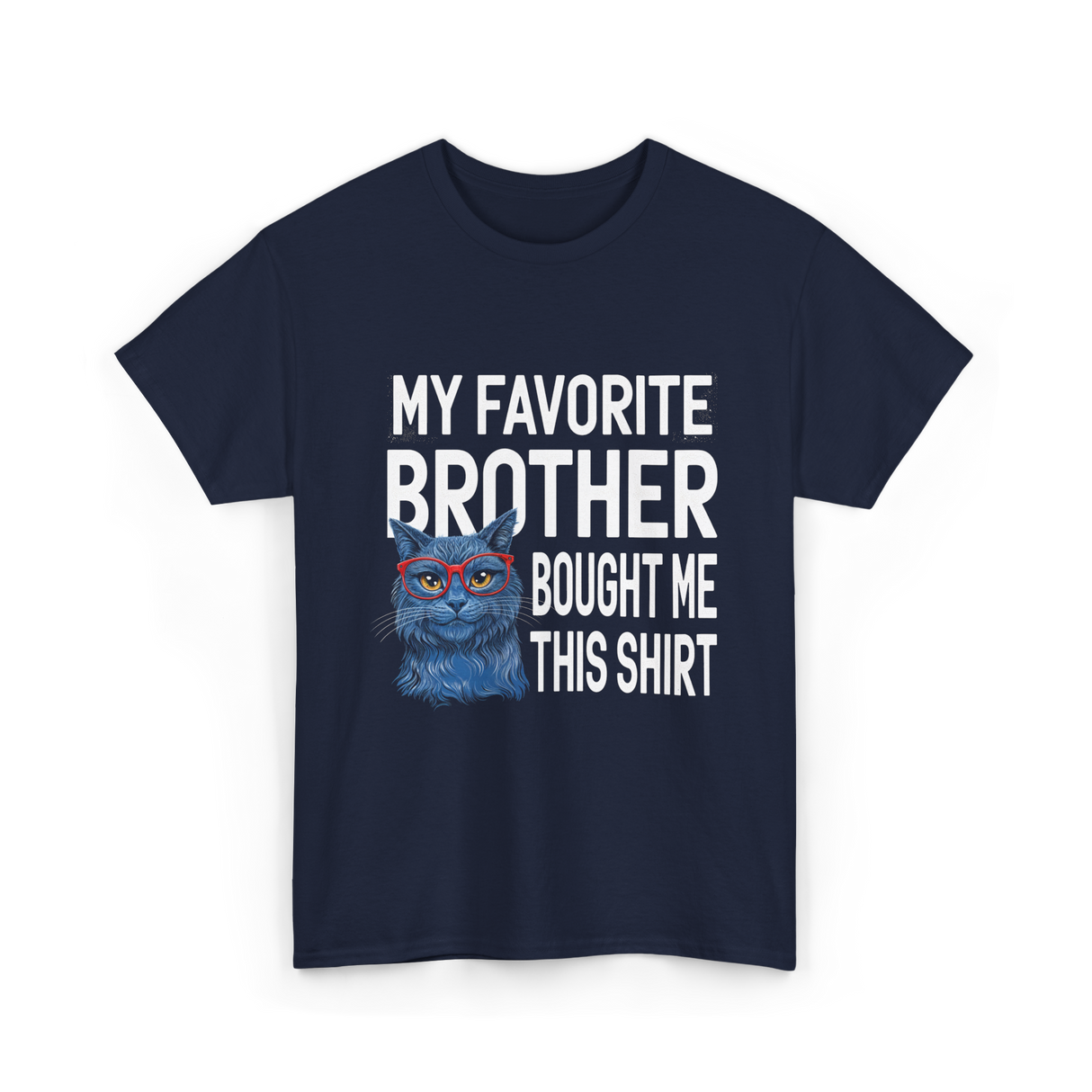 My Favorite Brother Cat T-Shirt - Navy