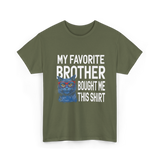 My Favorite Brother Cat T-Shirt - Military Green