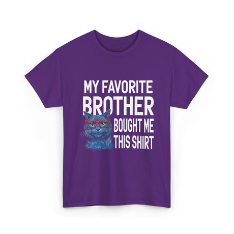 My Favorite Brother Cat T-Shirt - Purple