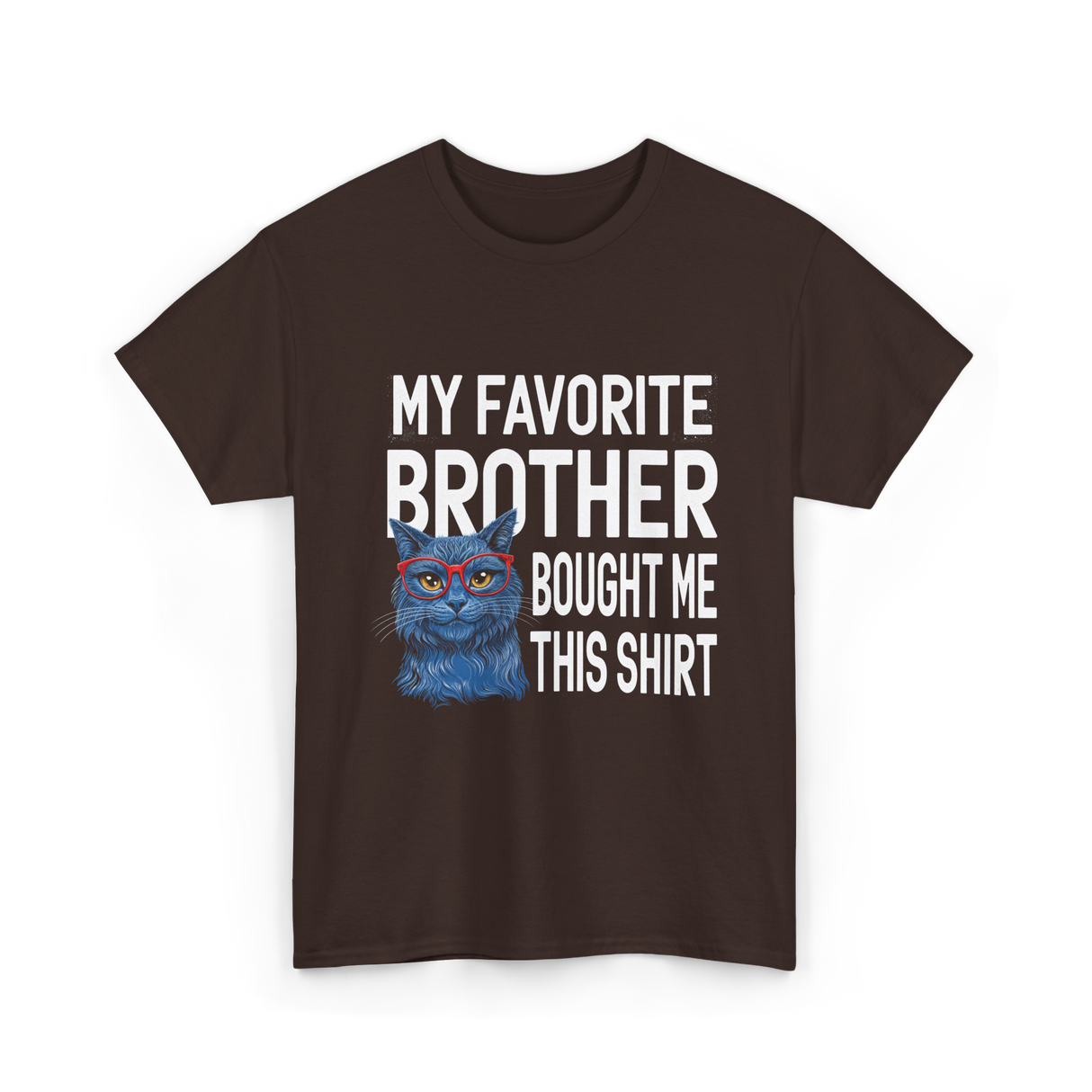 My Favorite Brother Cat T-Shirt - Dark Chocolate