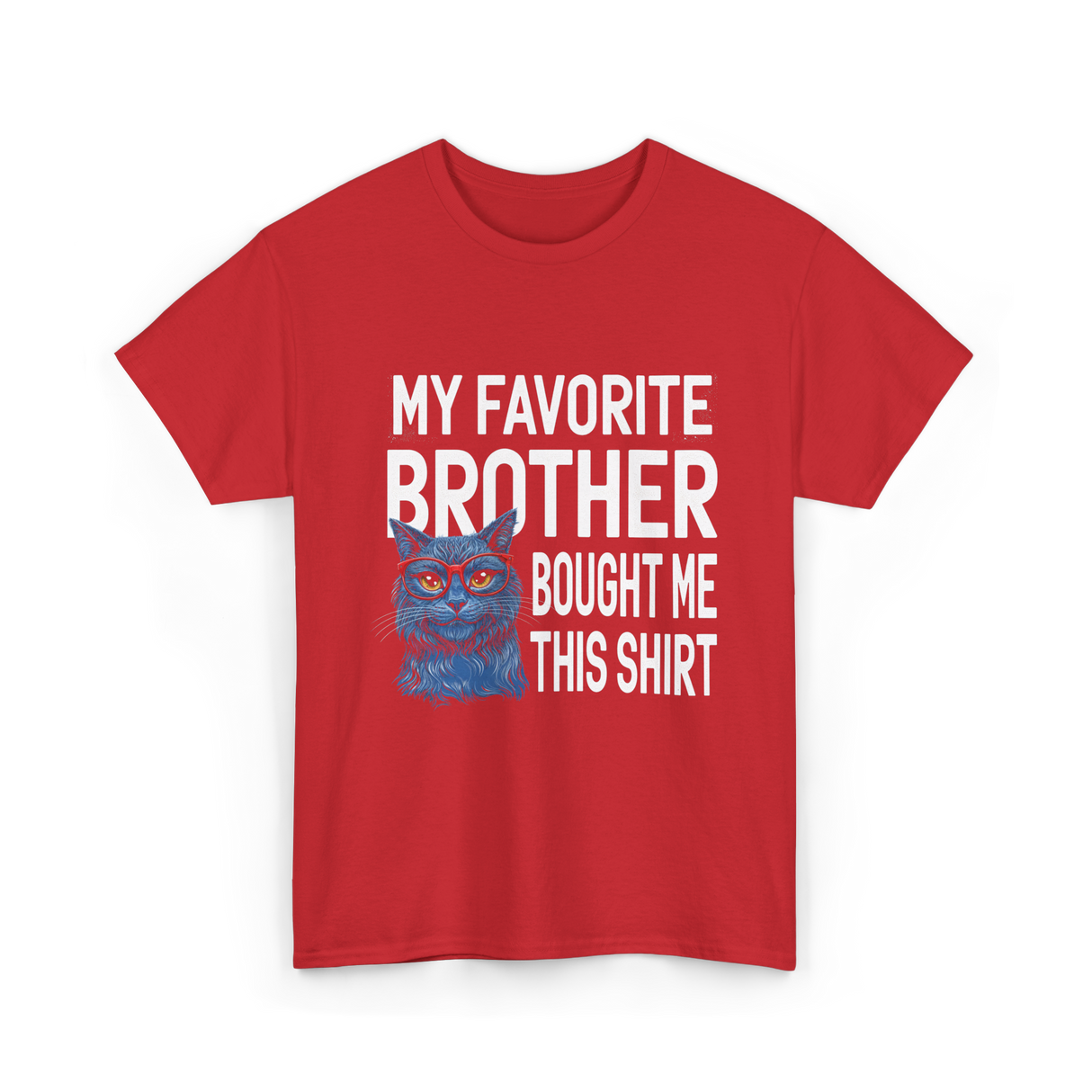 My Favorite Brother Cat T-Shirt - Red