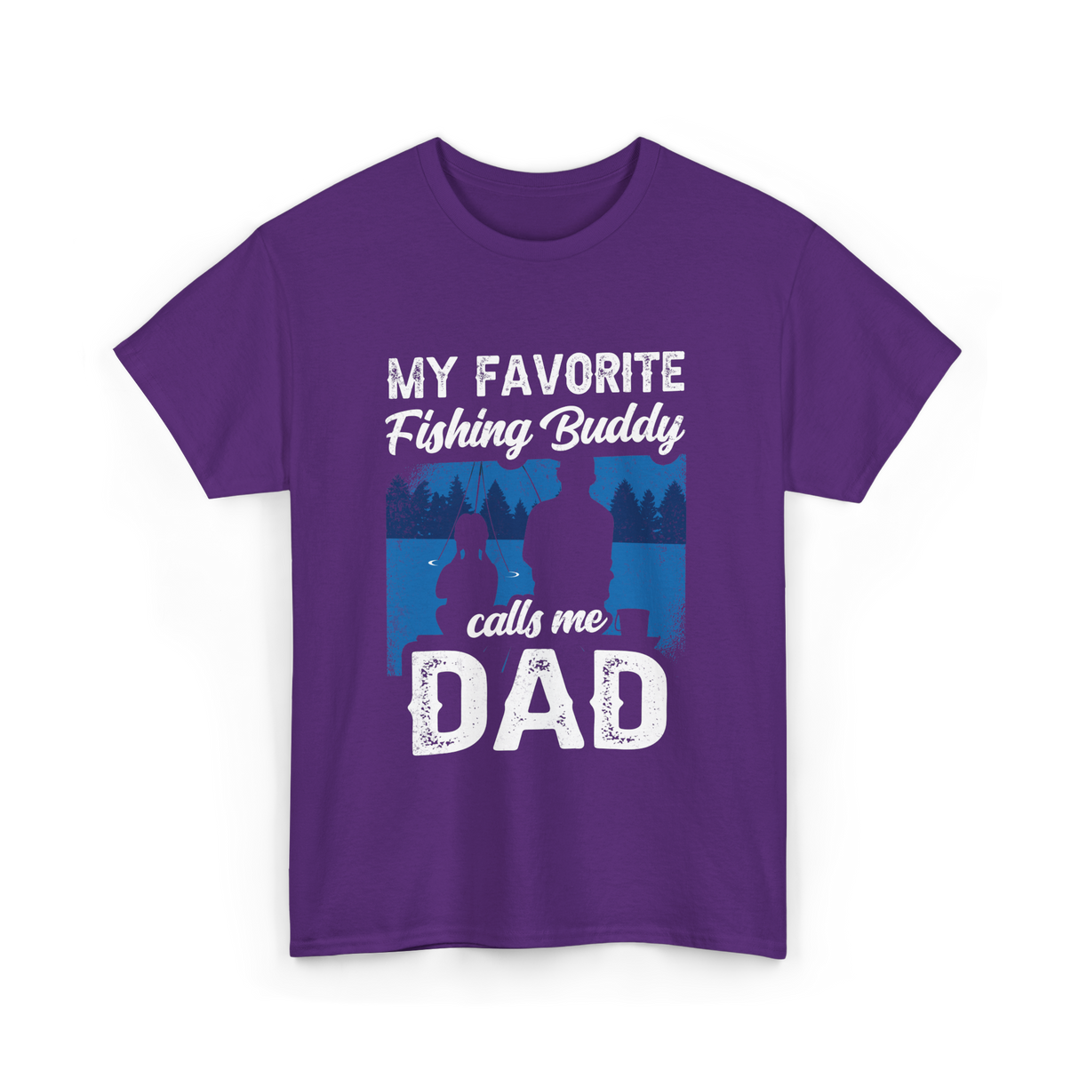 My Favorite Fishing Buddy Dad T-Shirt - Purple