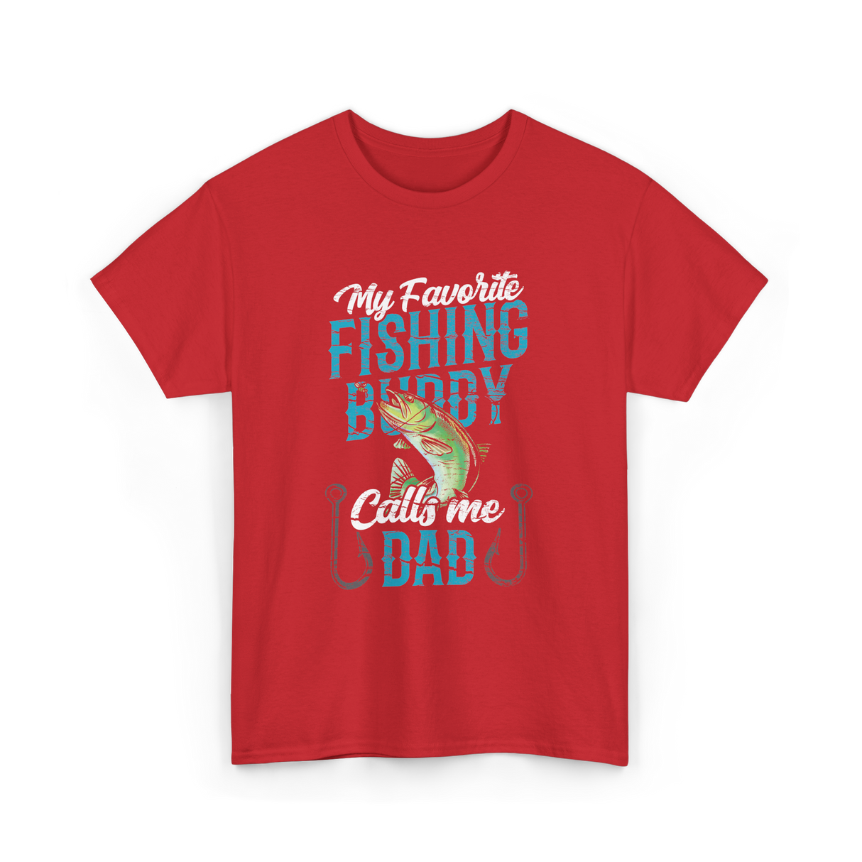 My Favorite Fishing Buddy Dad T-Shirt - Red