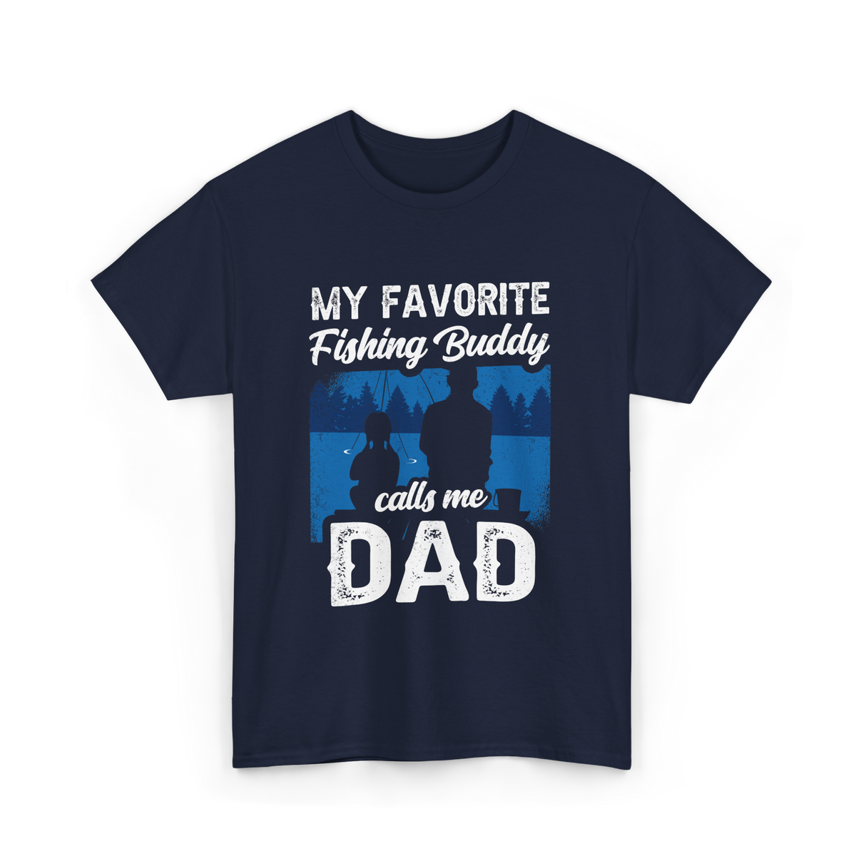 My Favorite Fishing Buddy Dad T-Shirt - Navy