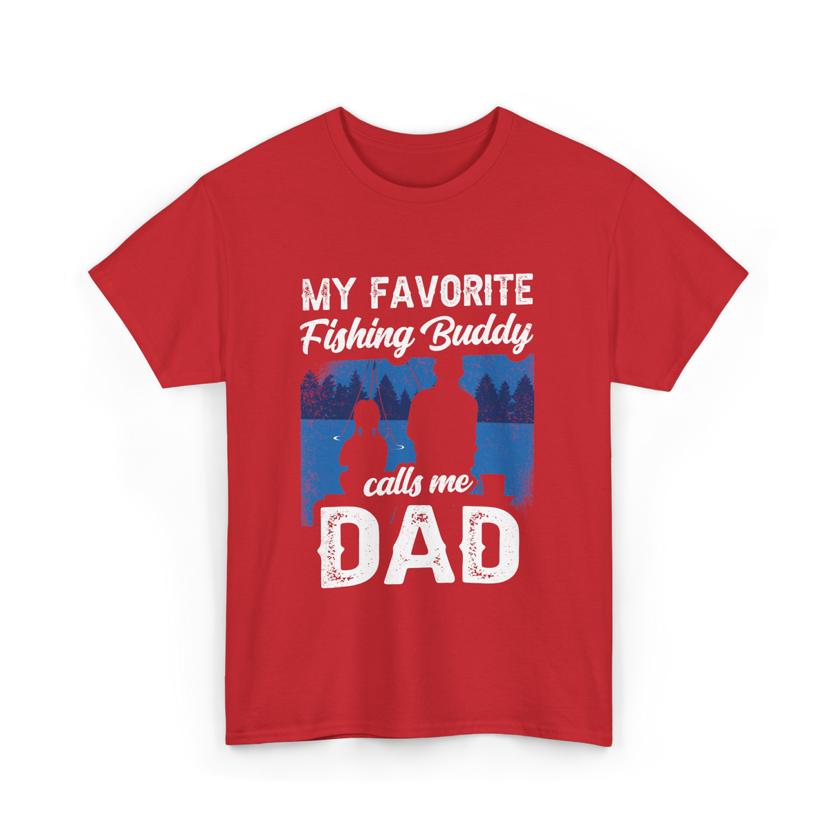 My Favorite Fishing Buddy Dad T-Shirt - Red