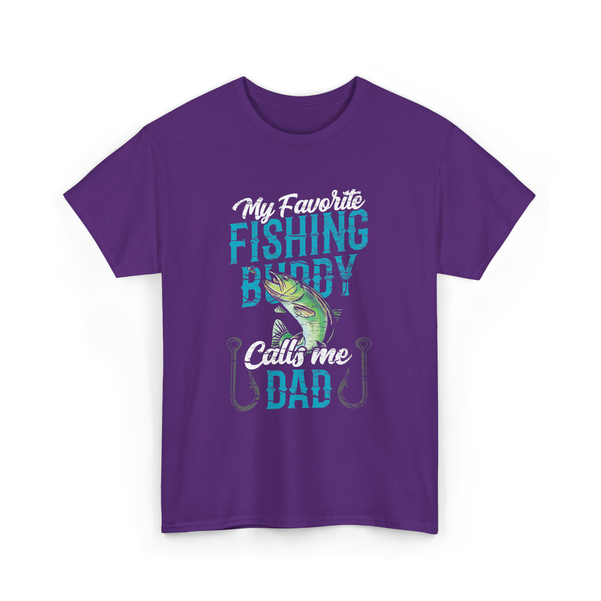 My Favorite Fishing Buddy Dad T-Shirt - Purple