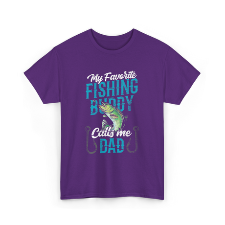 My Favorite Fishing Buddy Dad T-Shirt - Purple