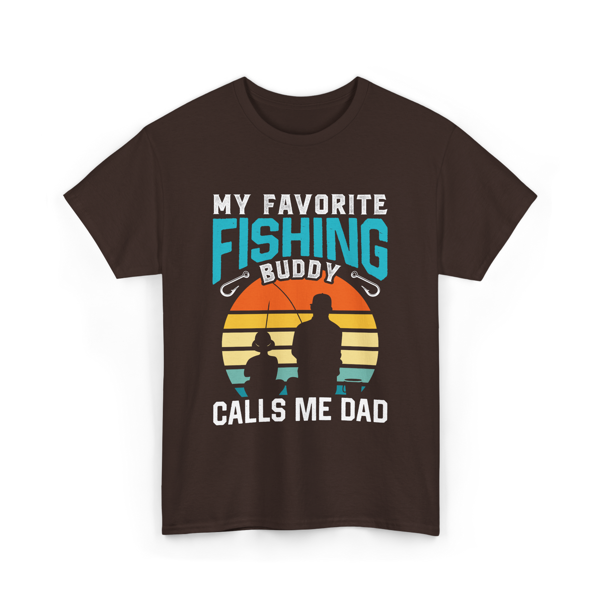 My Favorite Fishing Buddy Fishing Dad T-Shirt - Dark Chocolate