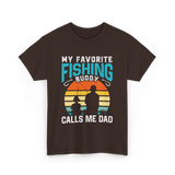 My Favorite Fishing Buddy Fishing Dad T-Shirt - Dark Chocolate