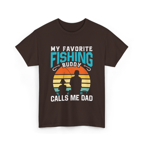 My Favorite Fishing Buddy Fishing Dad T-Shirt - Dark Chocolate