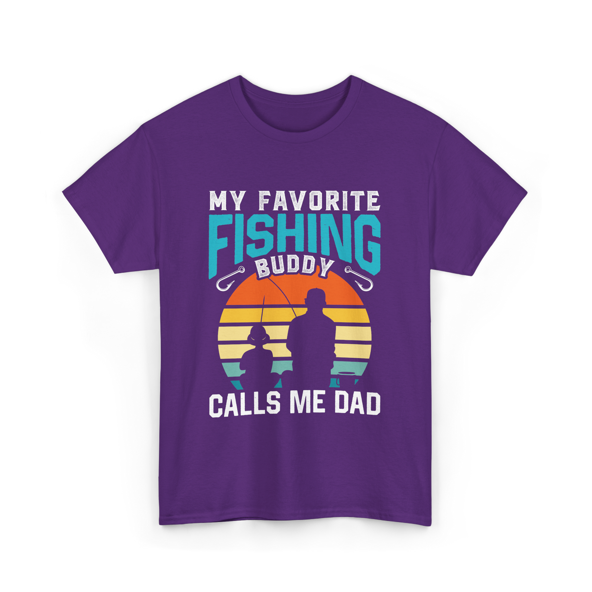 My Favorite Fishing Buddy Fishing Dad T-Shirt - Purple