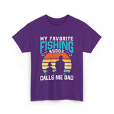 My Favorite Fishing Buddy Fishing Dad T-Shirt - Purple