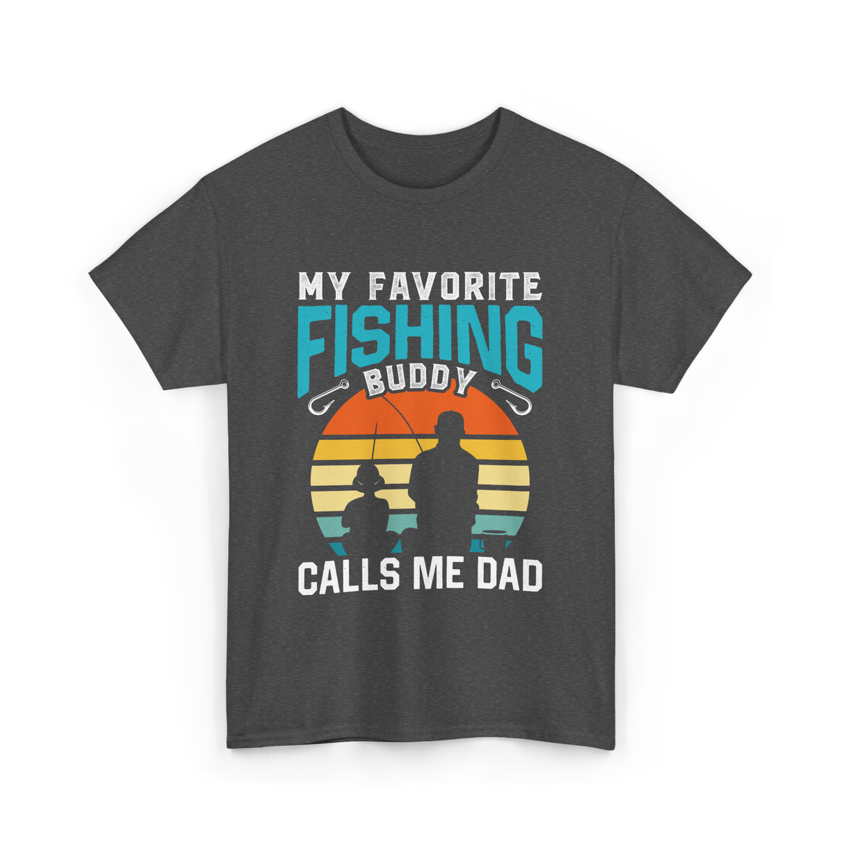 My Favorite Fishing Buddy Fishing Dad T-Shirt - Dark Heather