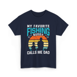 My Favorite Fishing Buddy Fishing Dad T-Shirt - Navy