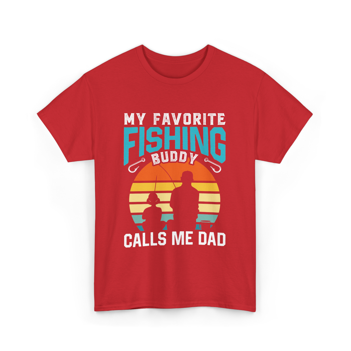 My Favorite Fishing Buddy Fishing Dad T-Shirt - Red