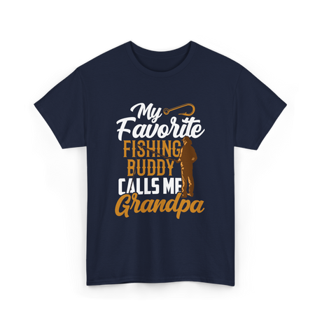 My Favorite Fishing Buddy Grandpa T-Shirt - Navy