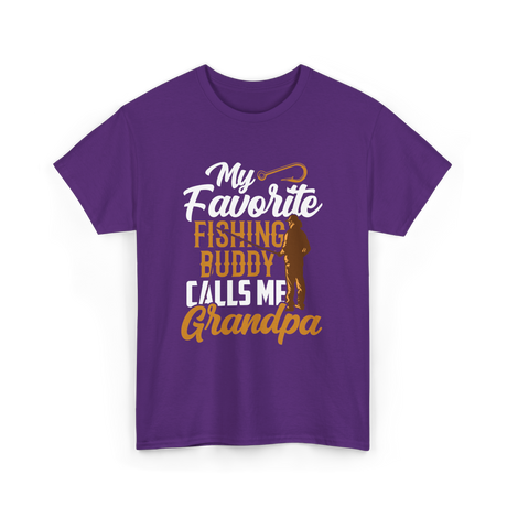 My Favorite Fishing Buddy Grandpa T-Shirt - Purple