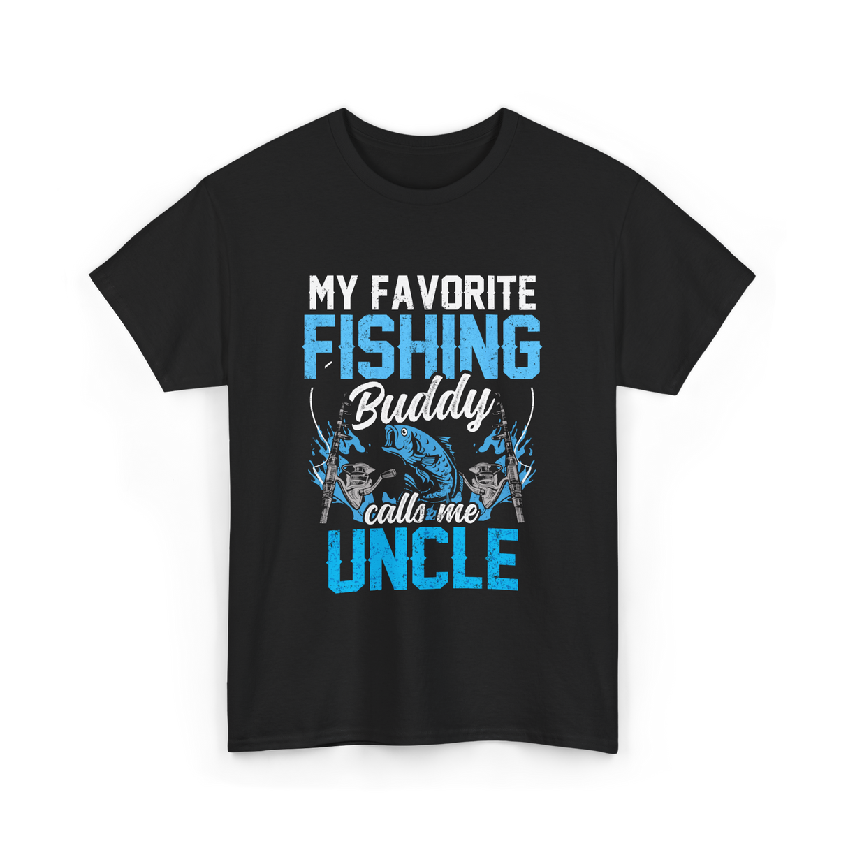 My Favorite Fishing Uncle Fishing T-Shirt - Black