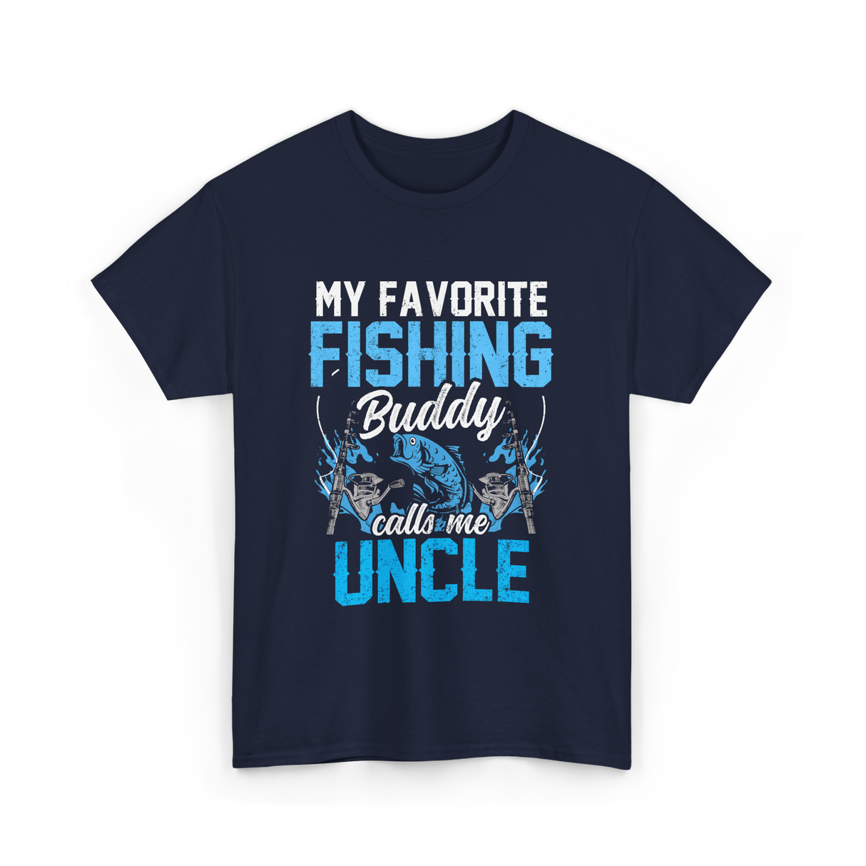 My Favorite Fishing Uncle Fishing T-Shirt - Navy