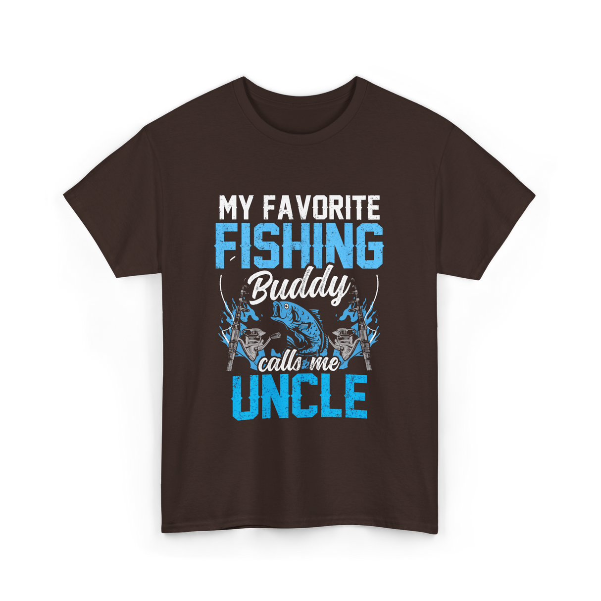 My Favorite Fishing Uncle Fishing T-Shirt - Dark Chocolate