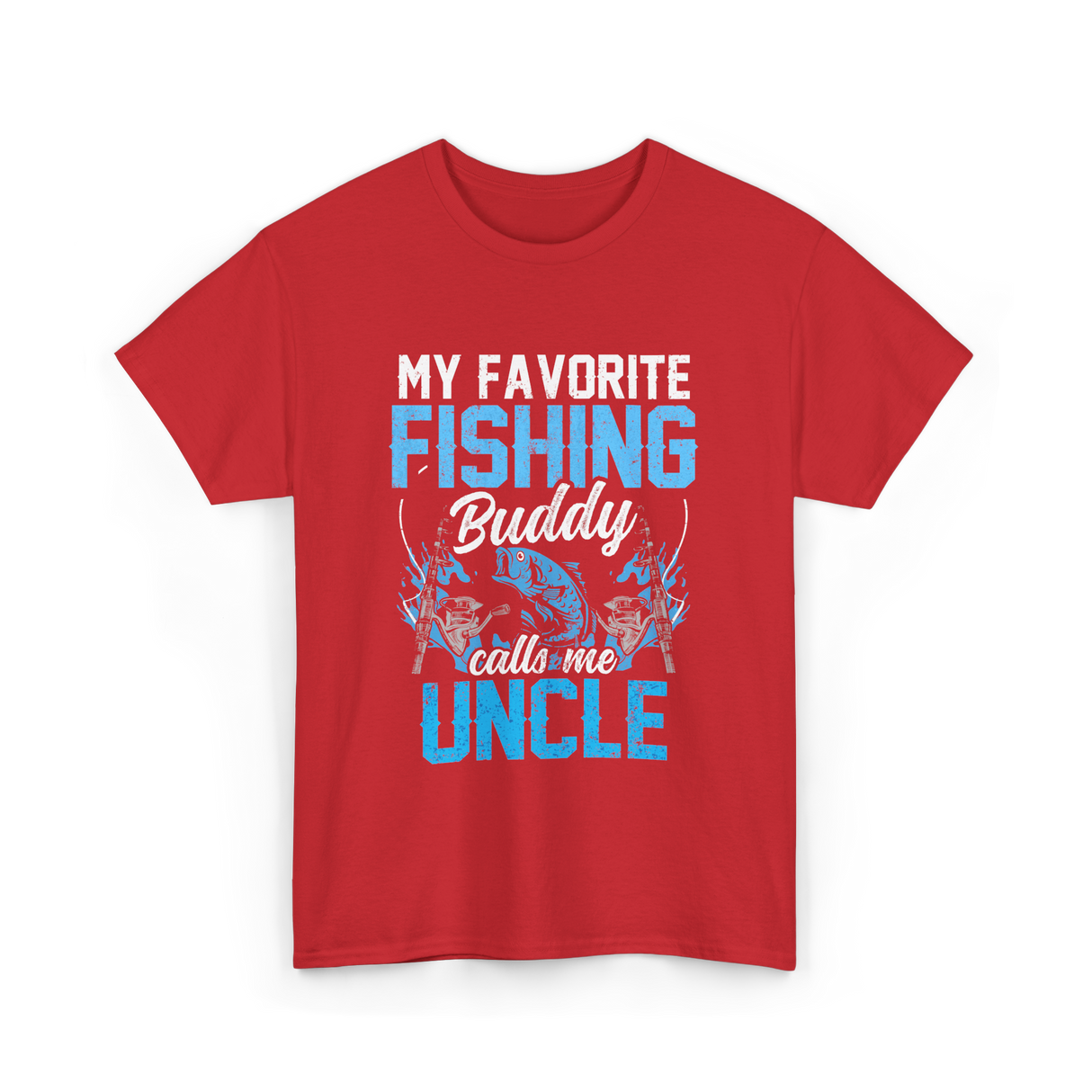 My Favorite Fishing Uncle Fishing T-Shirt - Red